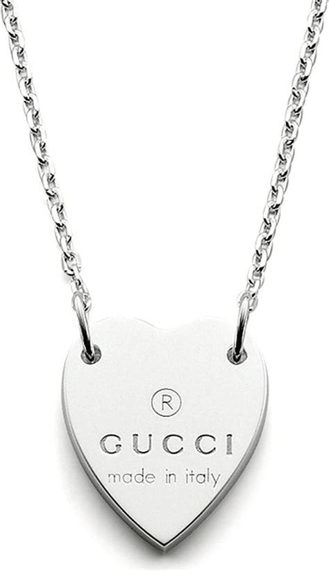 gucci necklace heart pendant|heart necklace with Gucci trademark.